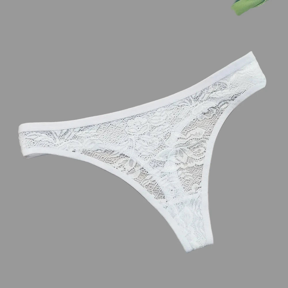 Ensemble de 5 strings en dentelle Moonflame pour femme, lingerie féminine, string transparent, culotte pour fille
