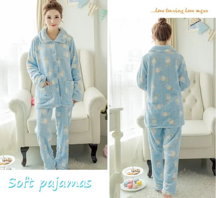 Pyjama en flanelle rose – Douceur lapinou