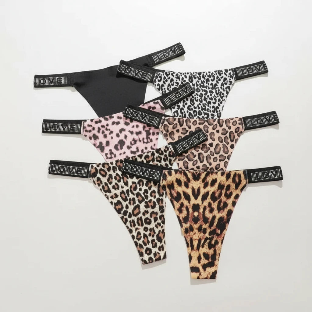 Ensemble de 3 culottes sexy taille basse pour femme, strings ornés de strass et de lettres, style tanga, shortys de sport, tailles XS à XL.
