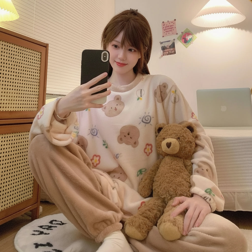 Pyjama moelleux “Sweet Peach” – Confort fruité