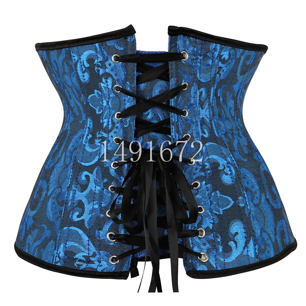 Corset noir Sapubonva, top sous-poitrine grande taille, serre-taille en satin, corset sexy gothique pour le sport, lingerie Korsett femme blanc rouge