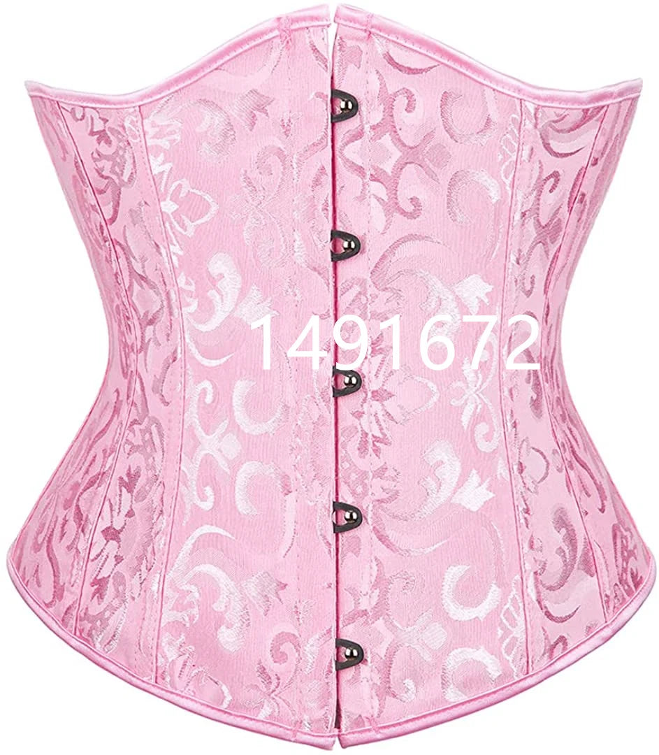 Corset noir Sapubonva, top sous-poitrine grande taille, serre-taille en satin, corset sexy gothique pour le sport, lingerie Korsett femme blanc rouge