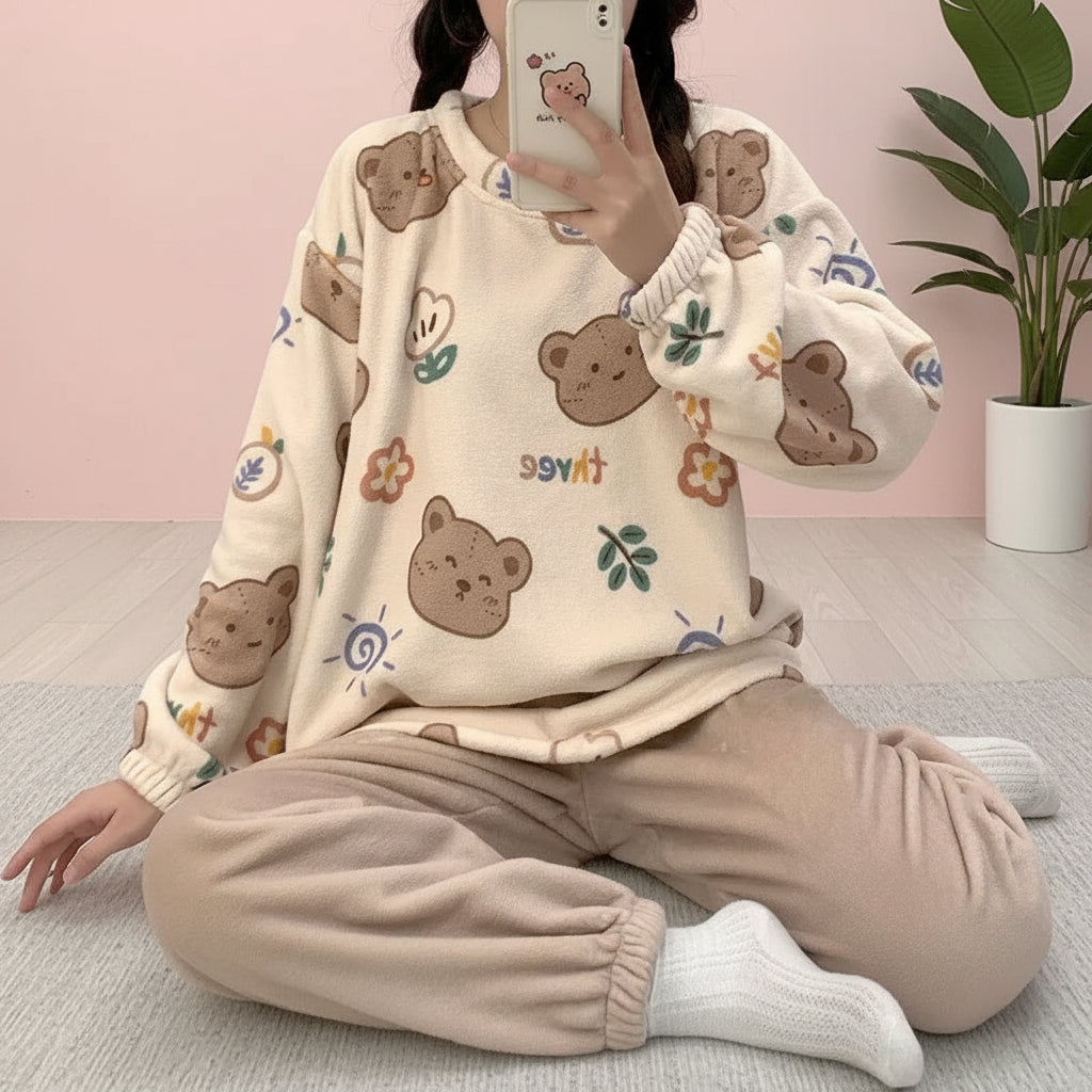 Pyjama moelleux “Sweet Peach” – Confort fruité