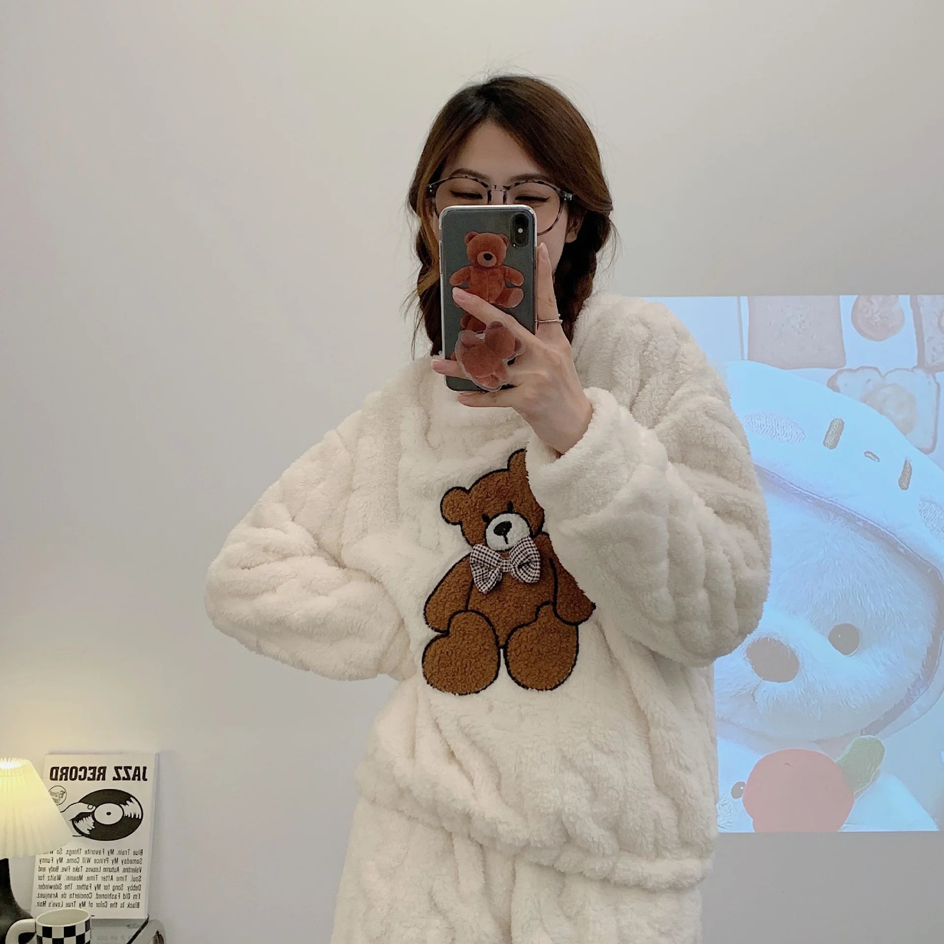 Pyjama Douillet Ourson – Ensemble Polaire d’Hiver Ultra Confort